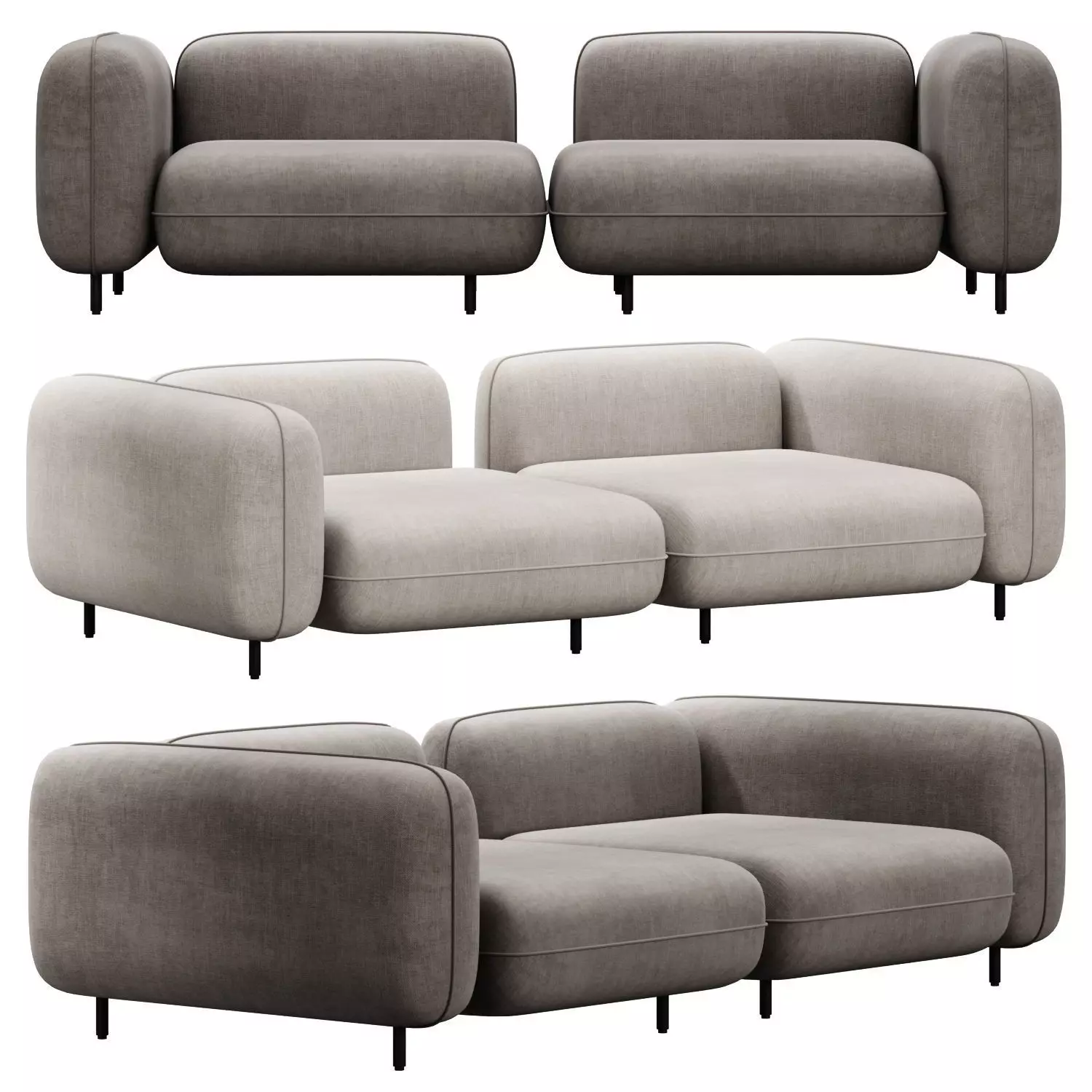 Delavega modular sofa dp1 dp3 3D model_0