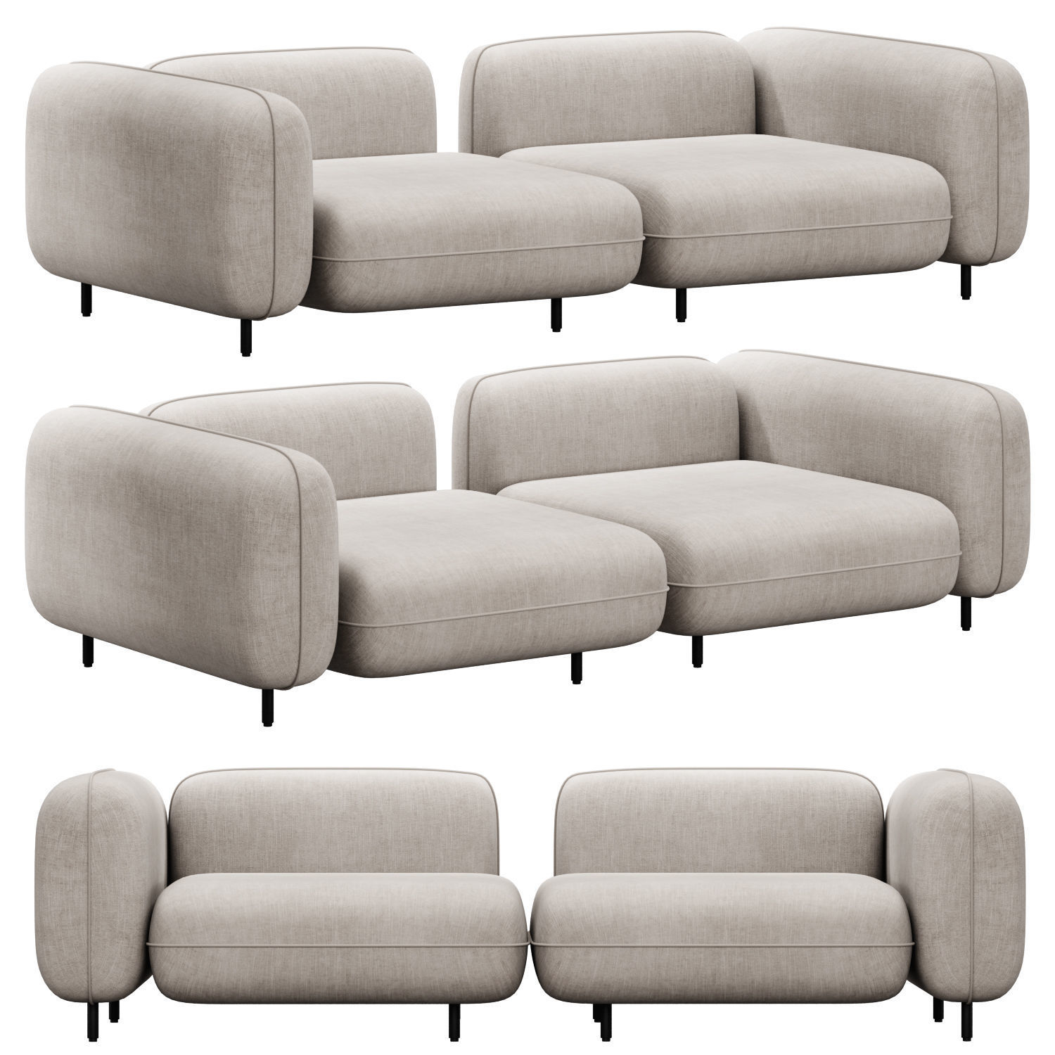 Delavega modular sofa dp1 dp3 3D model_3