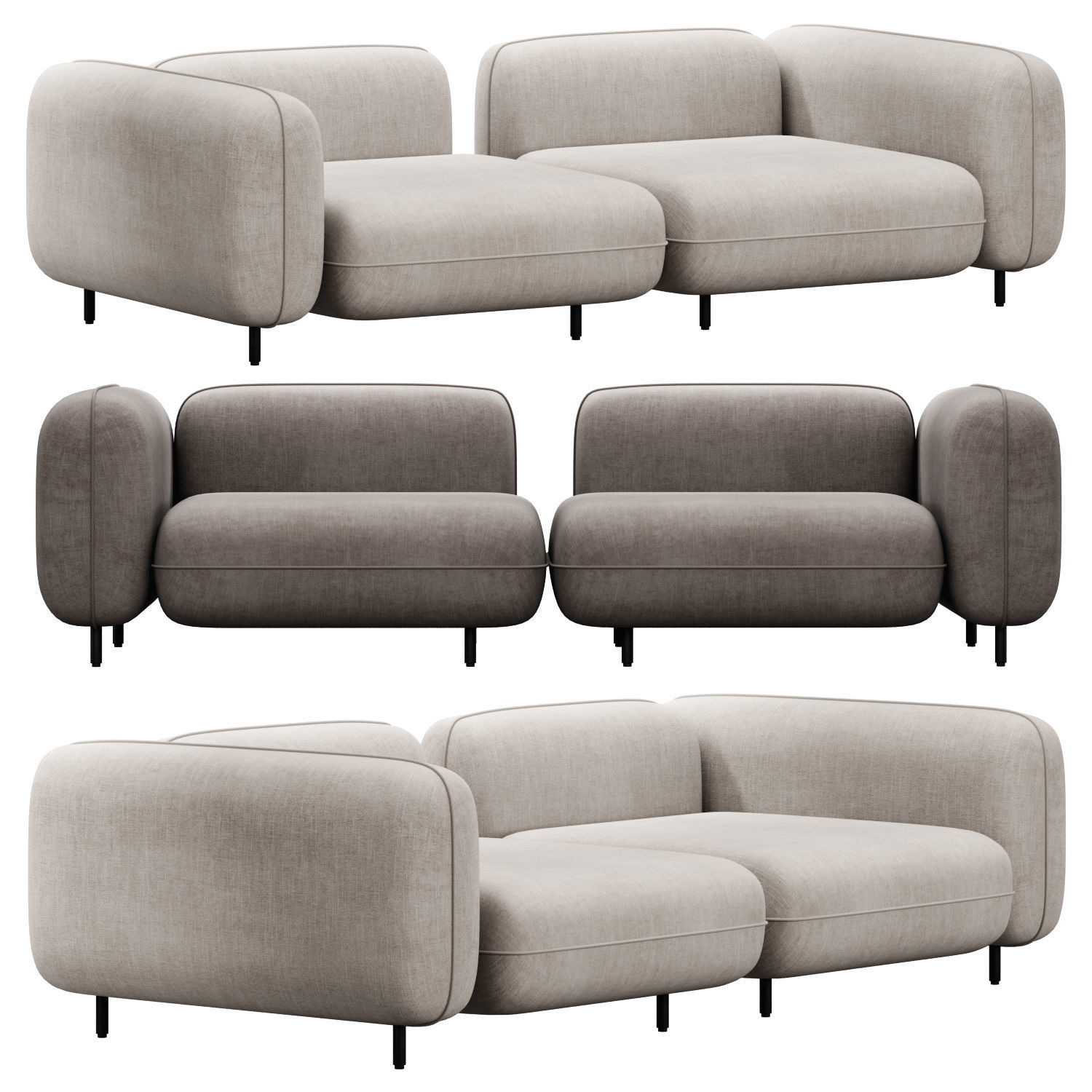 Delavega modular sofa dp1 dp3 3D model_5