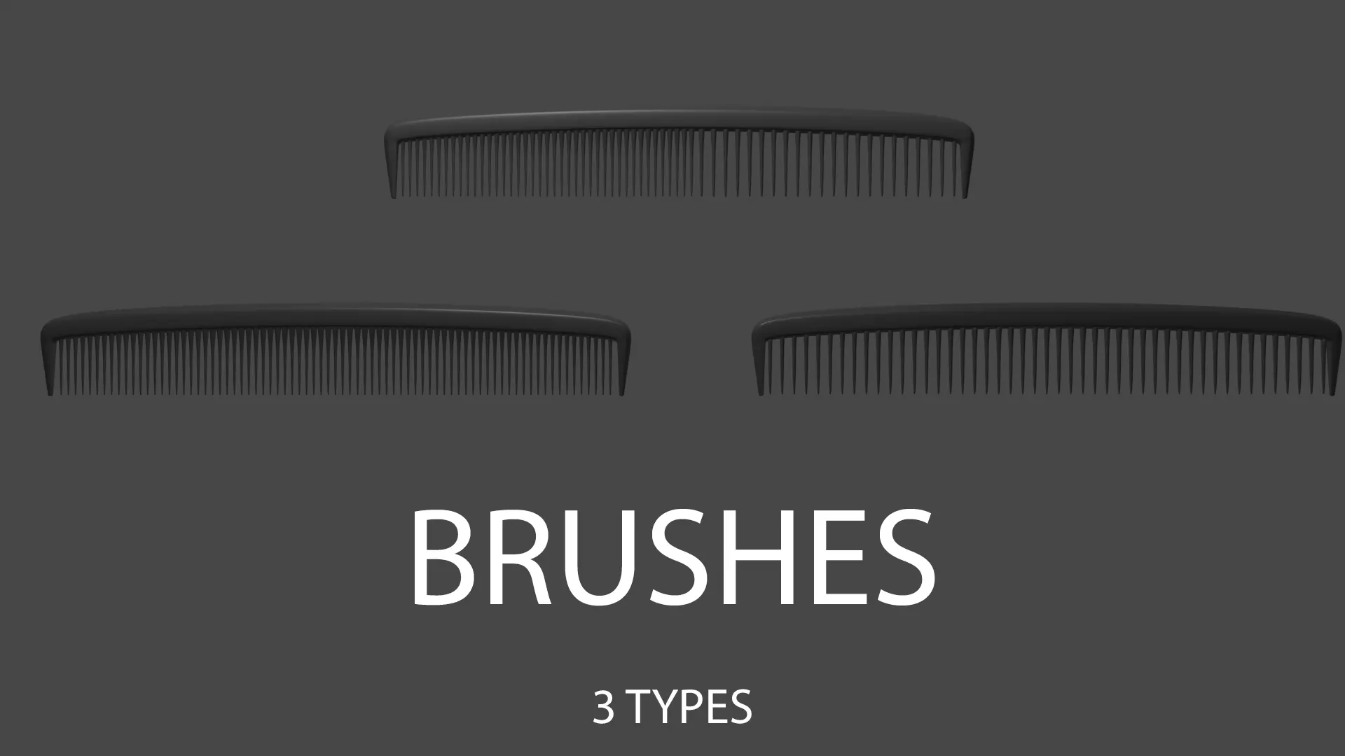 Hair Brushes 3 types Free 3D model