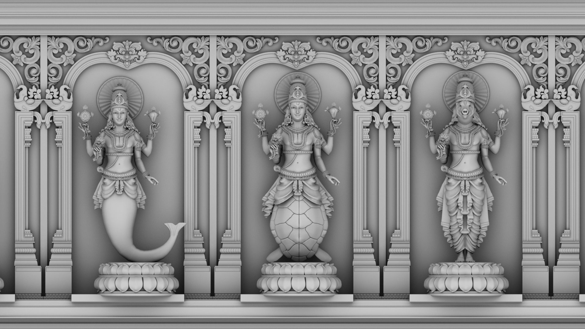 Dashavatar god vishnu  3D model_7