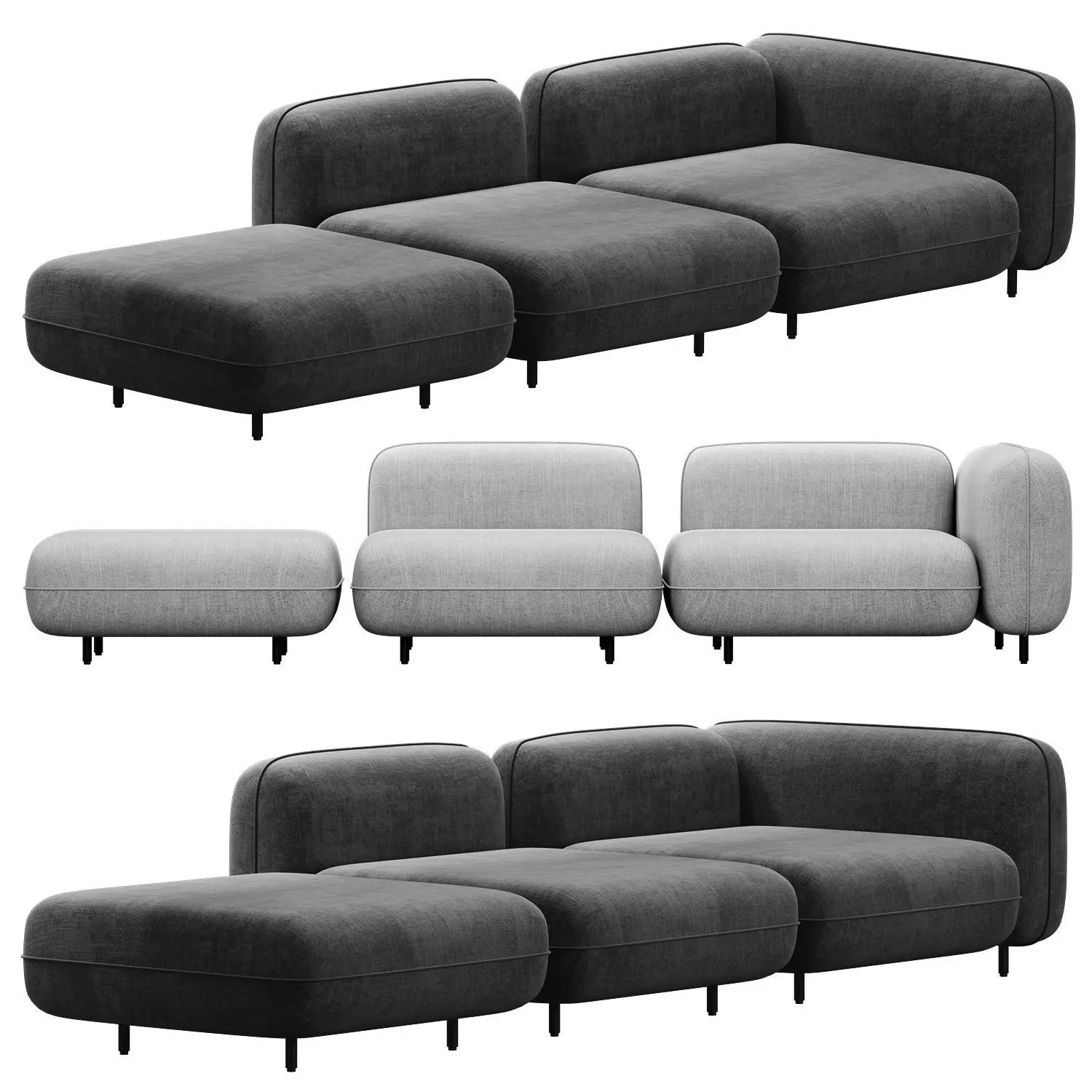 Delavega modular sofa dp1 d2 dp4 3D model_0