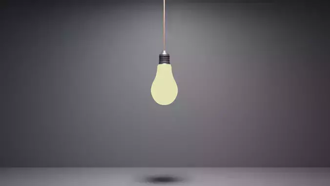 the lamp light bulb hanging in air