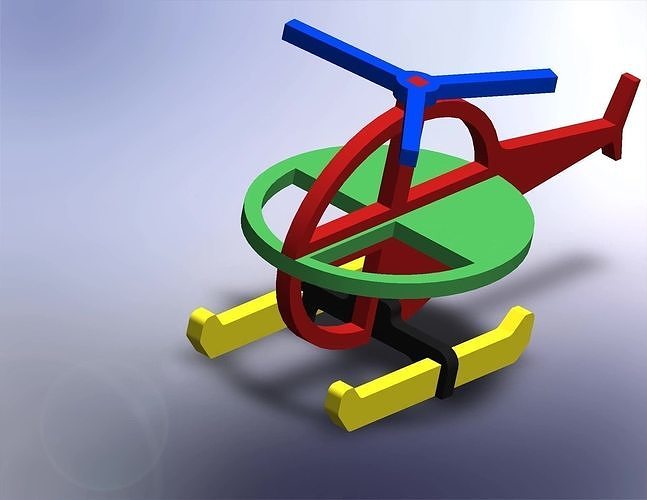 Helicopter for 3D printing or laser cutting 3D print model