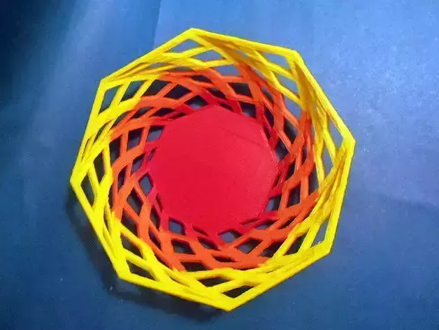 Plate orange hexagonal basket Free 3D print model