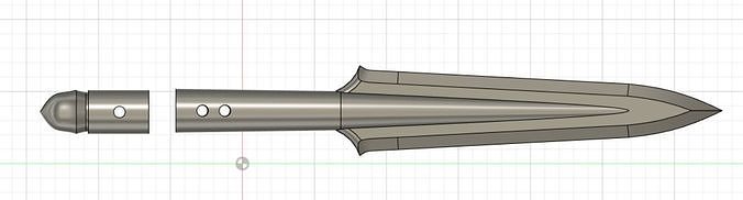 Japanese-style Spear Tip and Pommel 3D print model