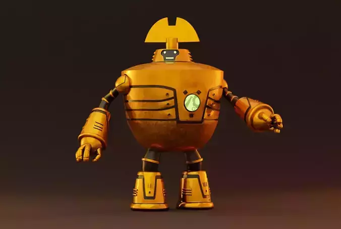 Lodestar golden robot 3D model