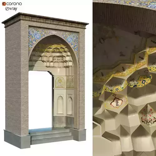 old turkish arch muqarnas set 142 Low-poly 3D model