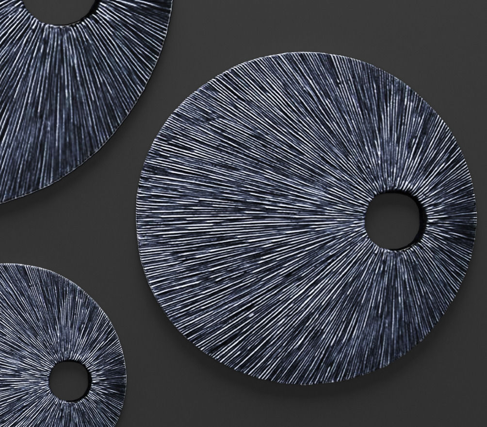 Sandstone Top Hole Ribbed Wall Art - Set 3D 2 3D model_2