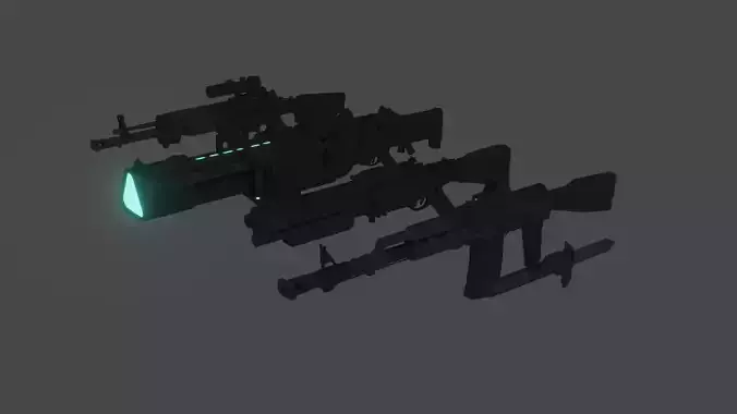 Futuristic Guns Low Poly Pack