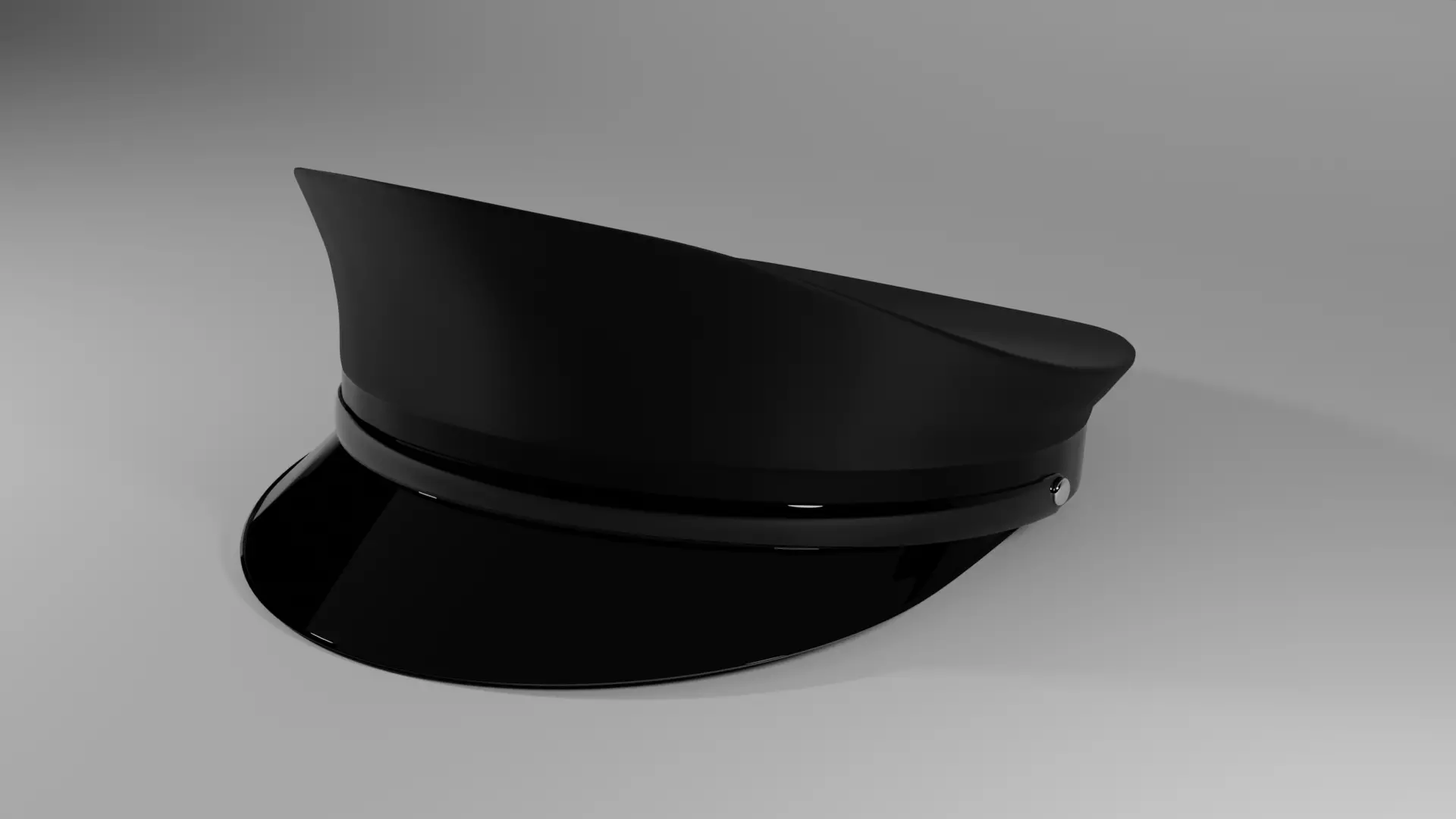 Simple low poly Officer Cap Low-poly 3D model_0