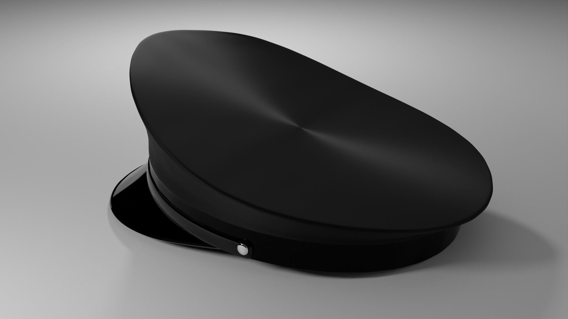 Simple low poly Officer Cap Low-poly 3D model_2