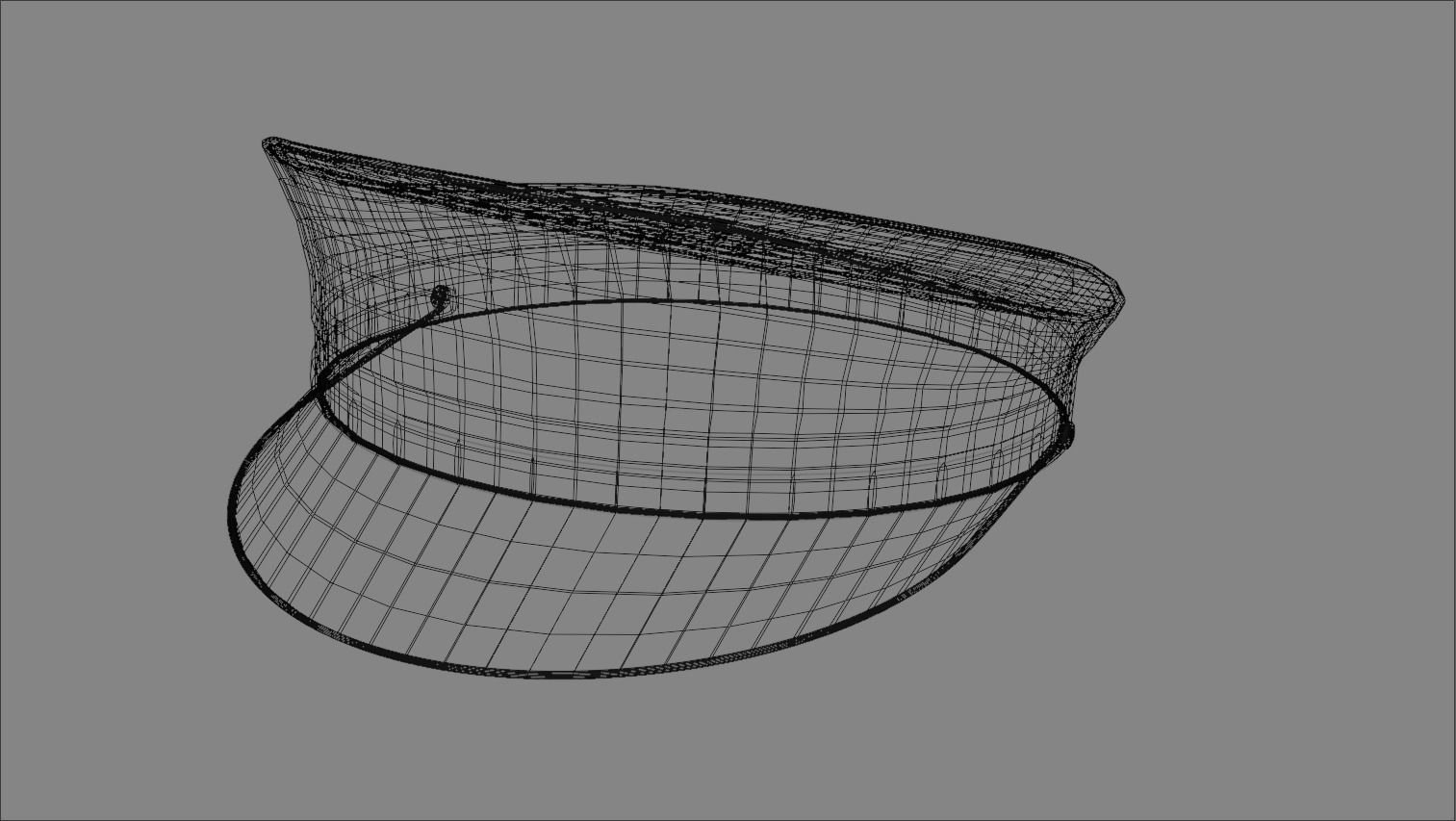 Simple low poly Officer Cap Low-poly 3D model_4