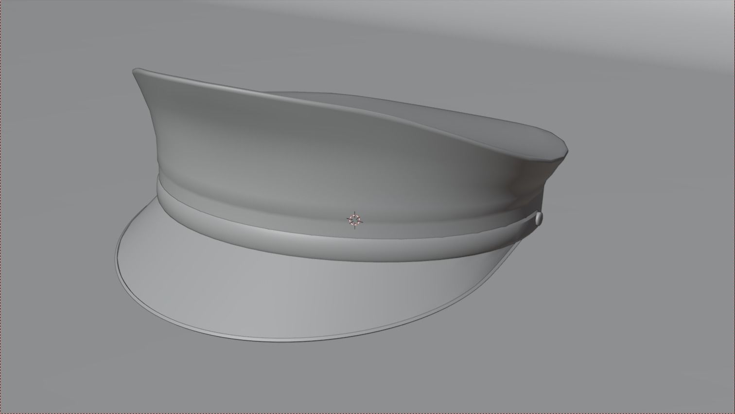 Simple low poly Officer Cap Low-poly 3D model_3