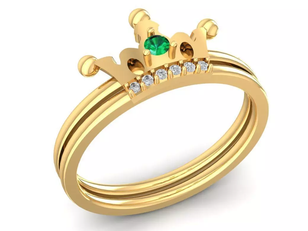 Crown Princess Stackable Ring for Women 2737 3D print model