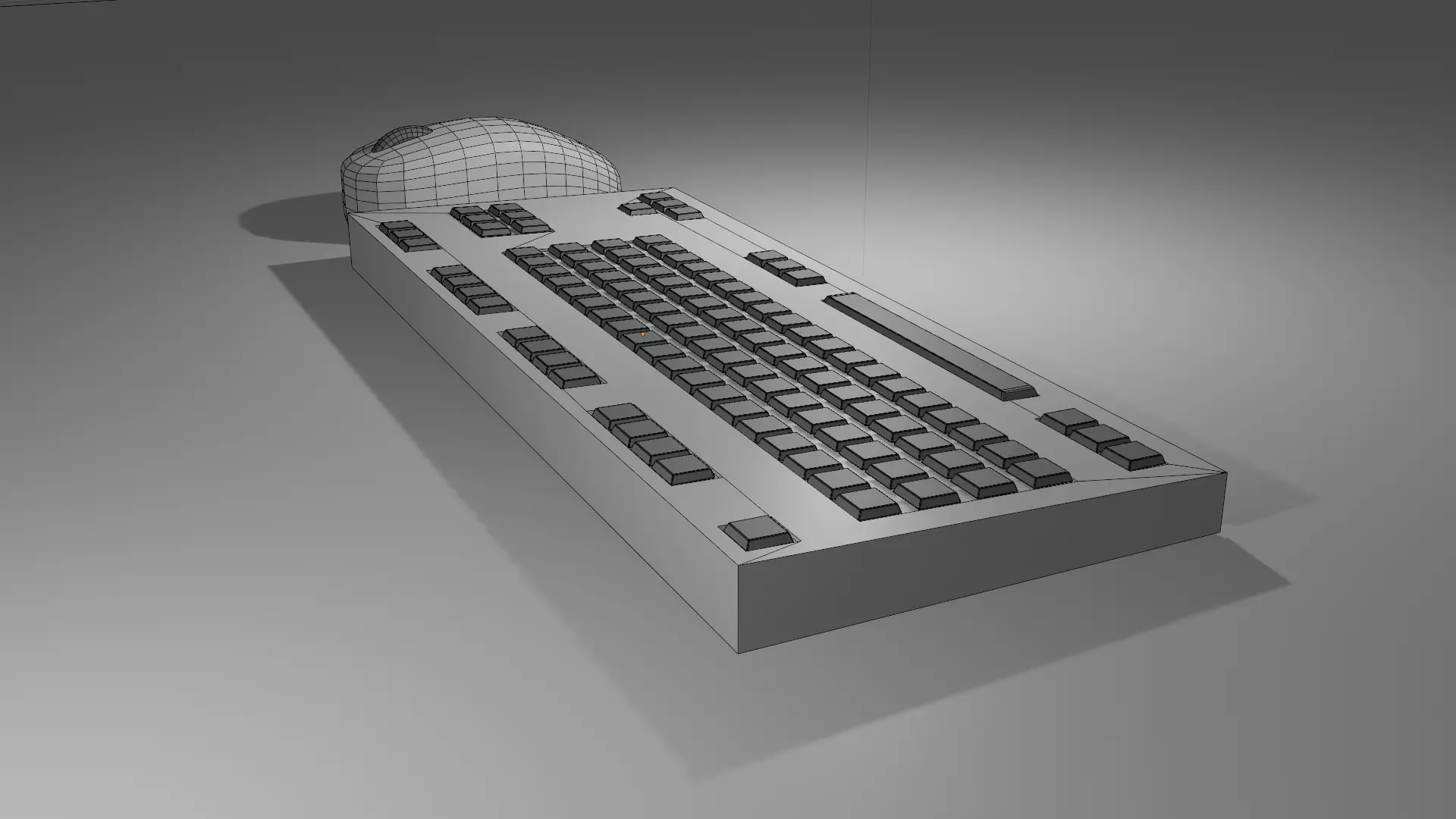 Low Poly Keyboard and Mouse Free low-poly 3D model_0