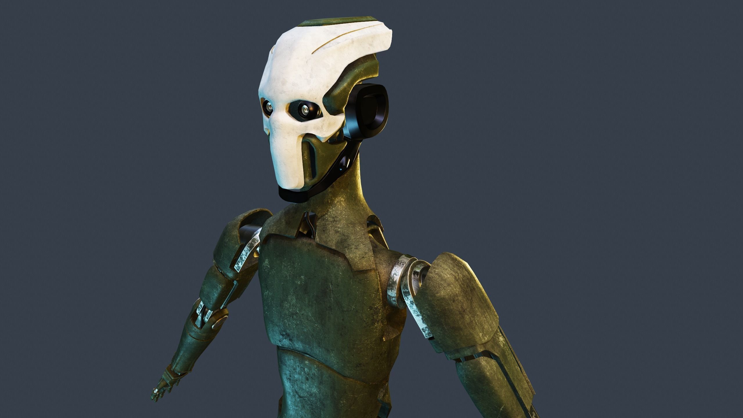 Sci-fi military robot Low-poly 3D model_11