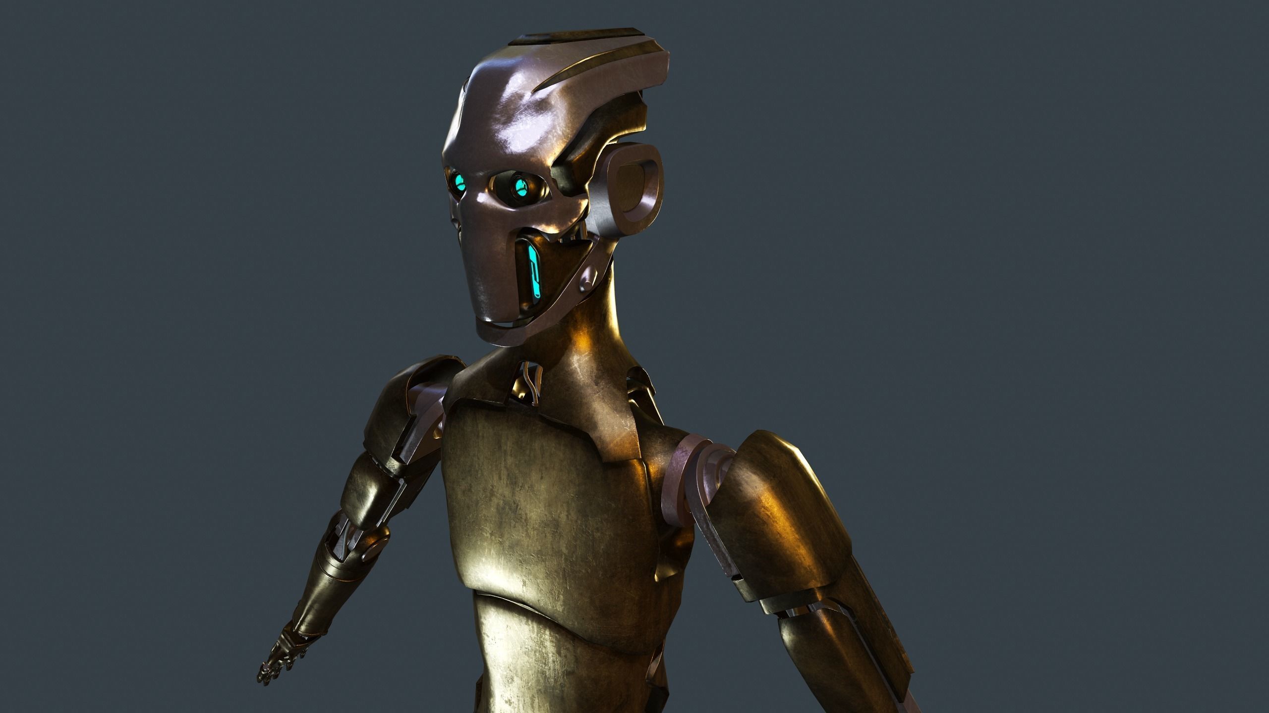 Sci-fi military robot Low-poly 3D model_22