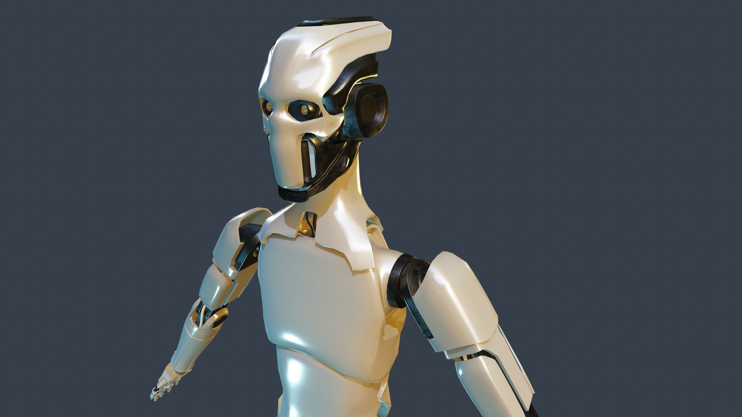 Sci-fi military robot Low-poly 3D model_15