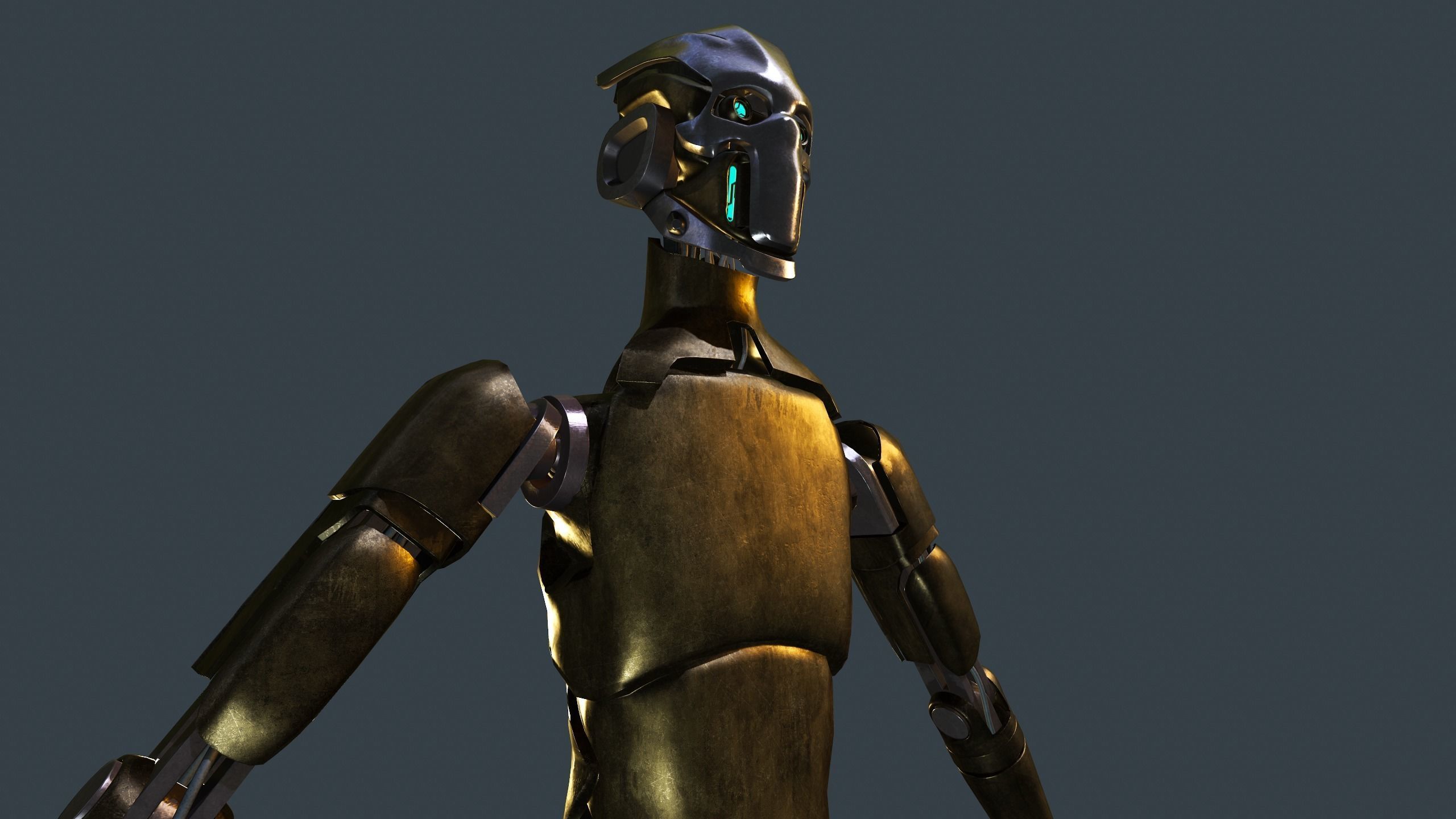 Sci-fi military robot Low-poly 3D model_23