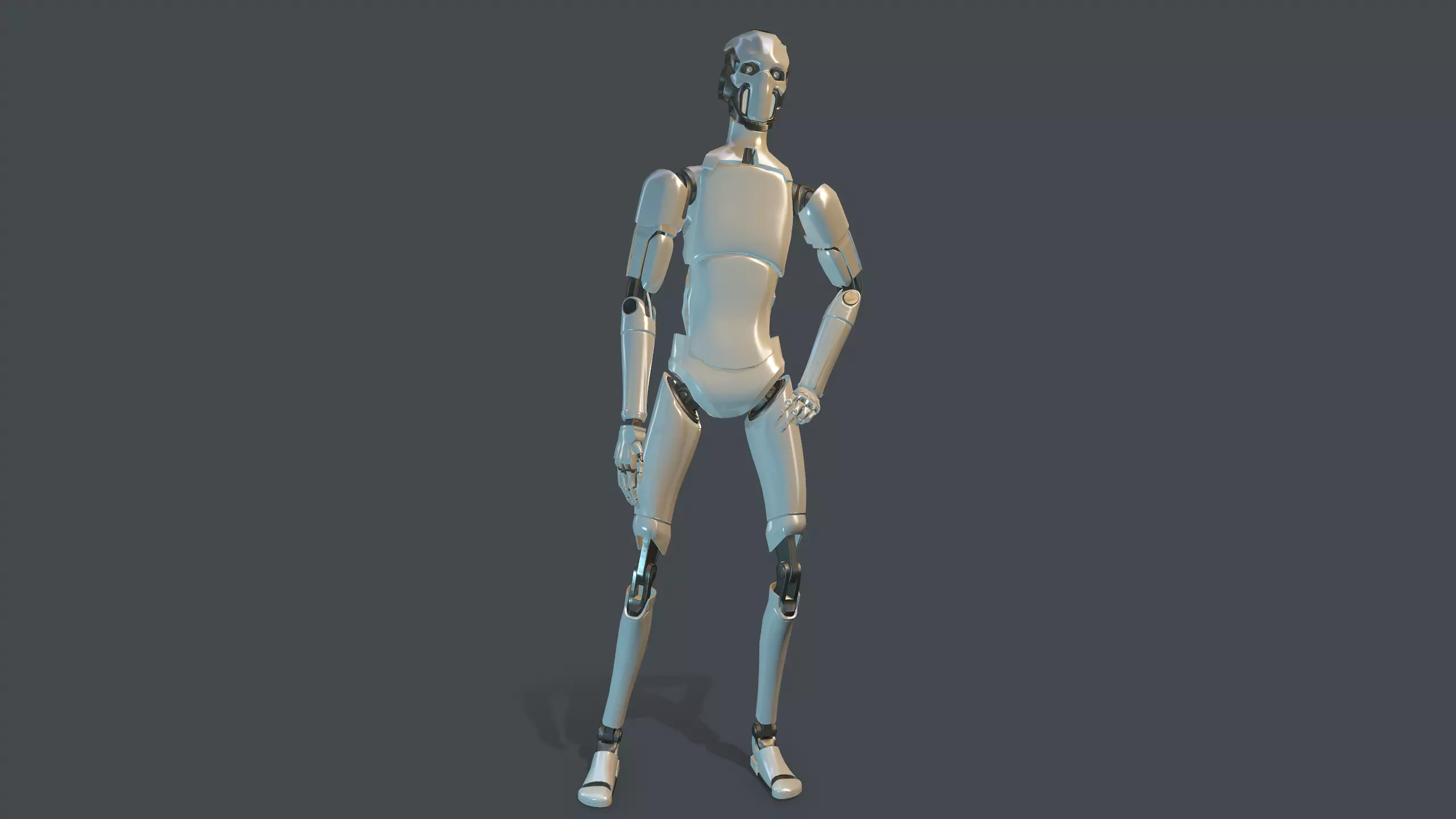 Sci-fi military robot Low-poly 3D model_0