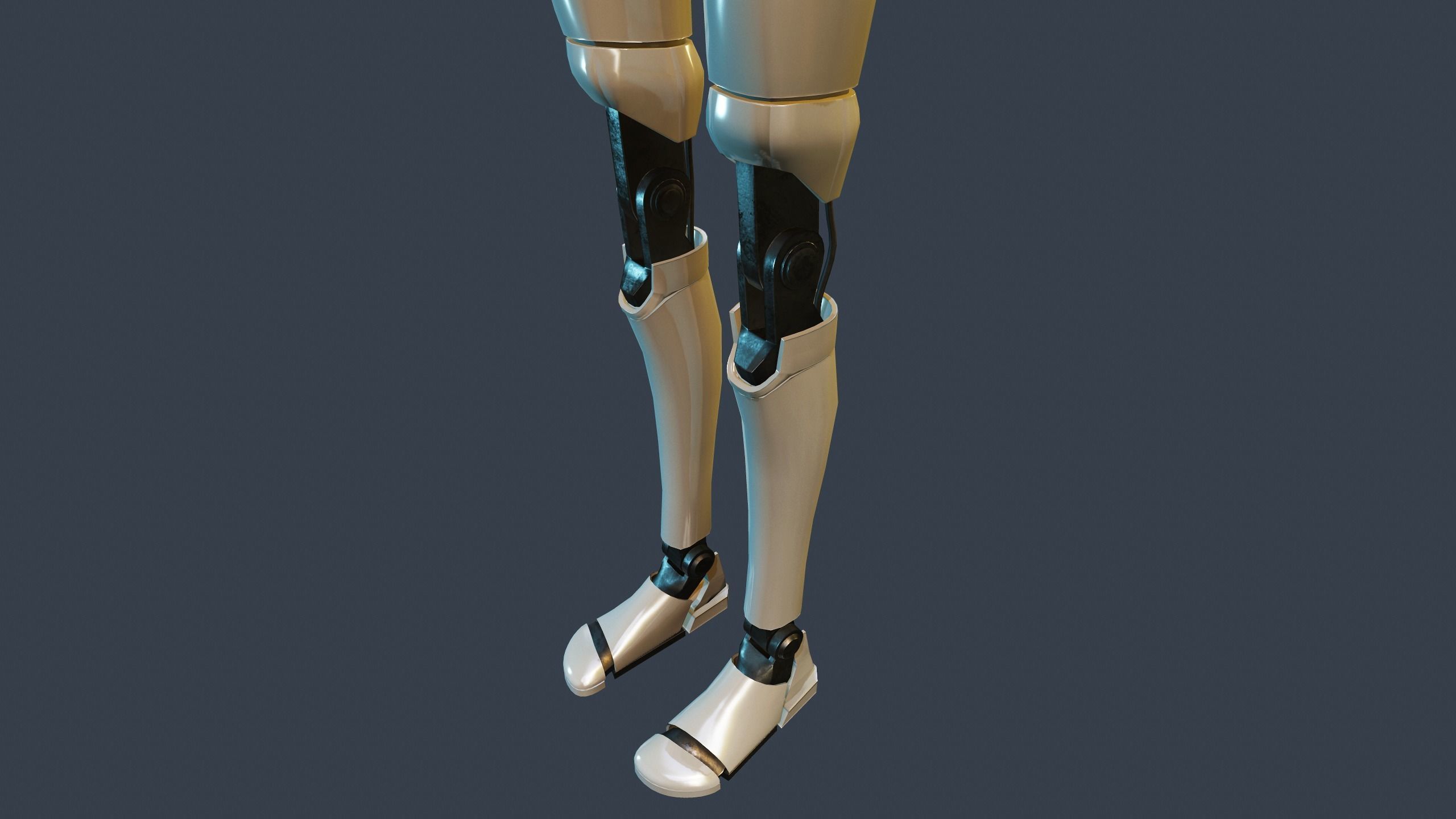 Sci-fi military robot Low-poly 3D model_17