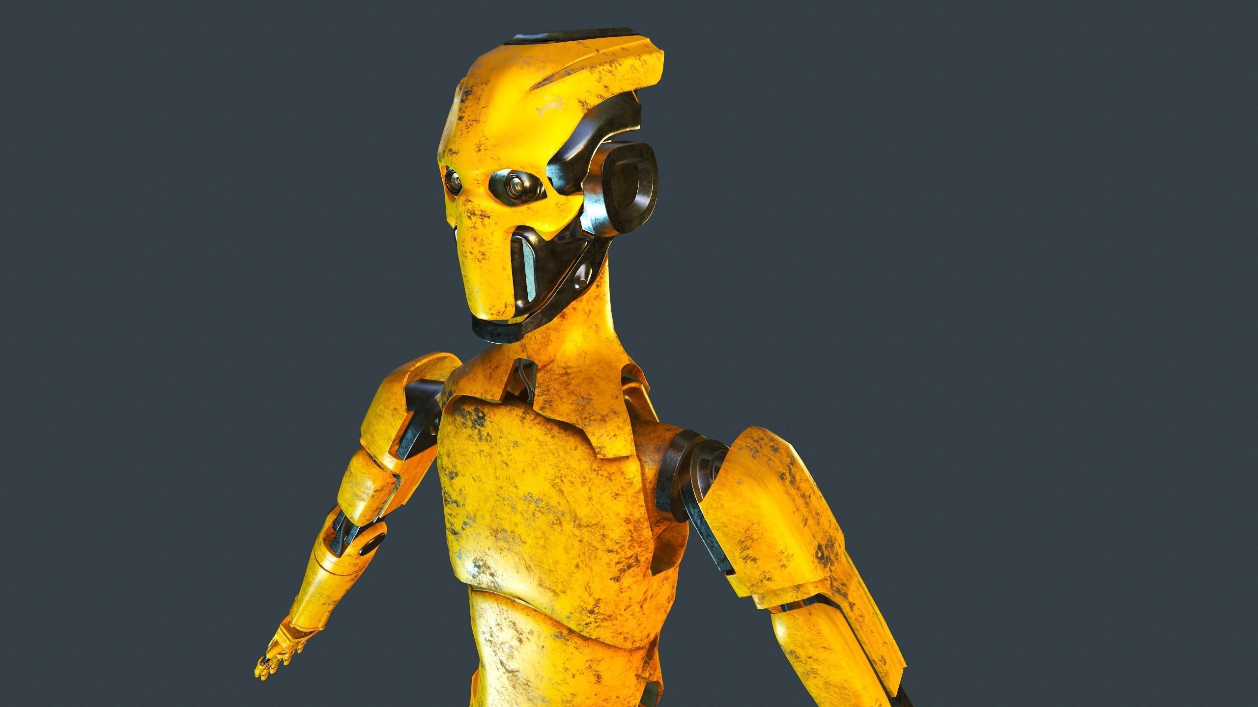 Sci-fi military robot Low-poly 3D model_19