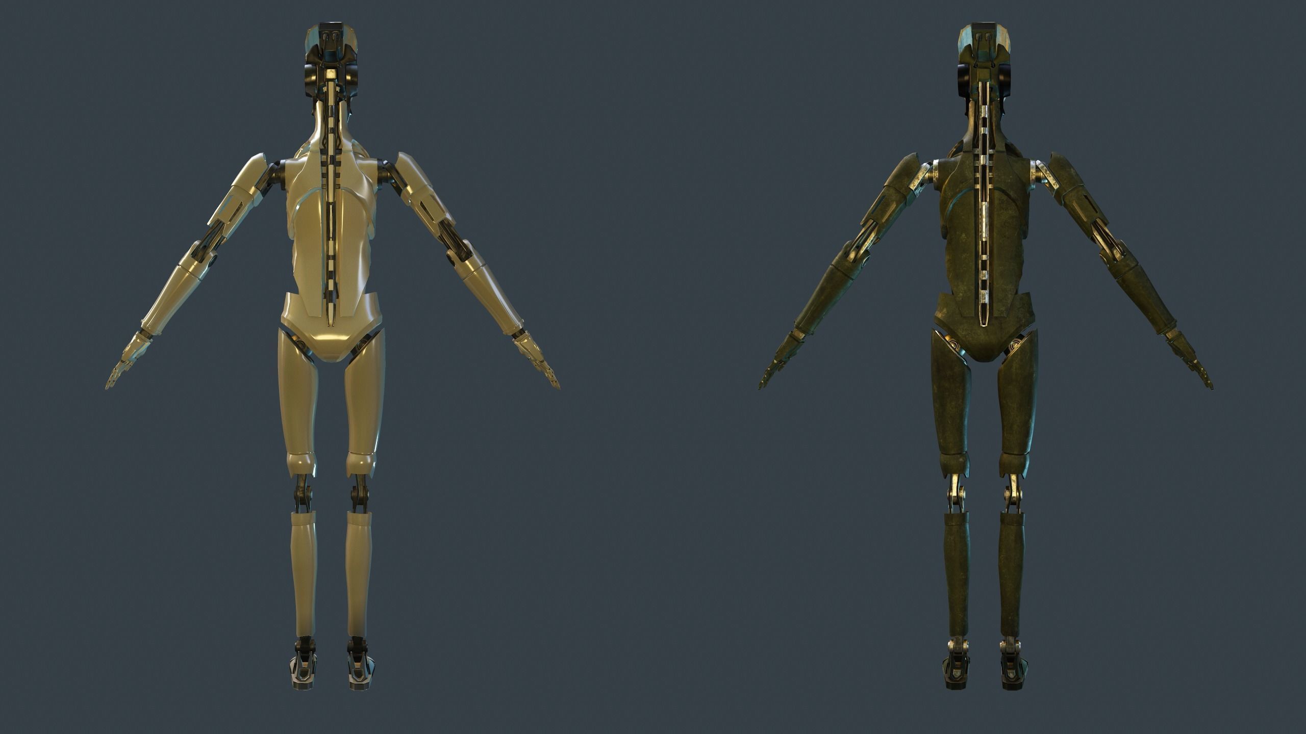 Sci-fi military robot Low-poly 3D model_8
