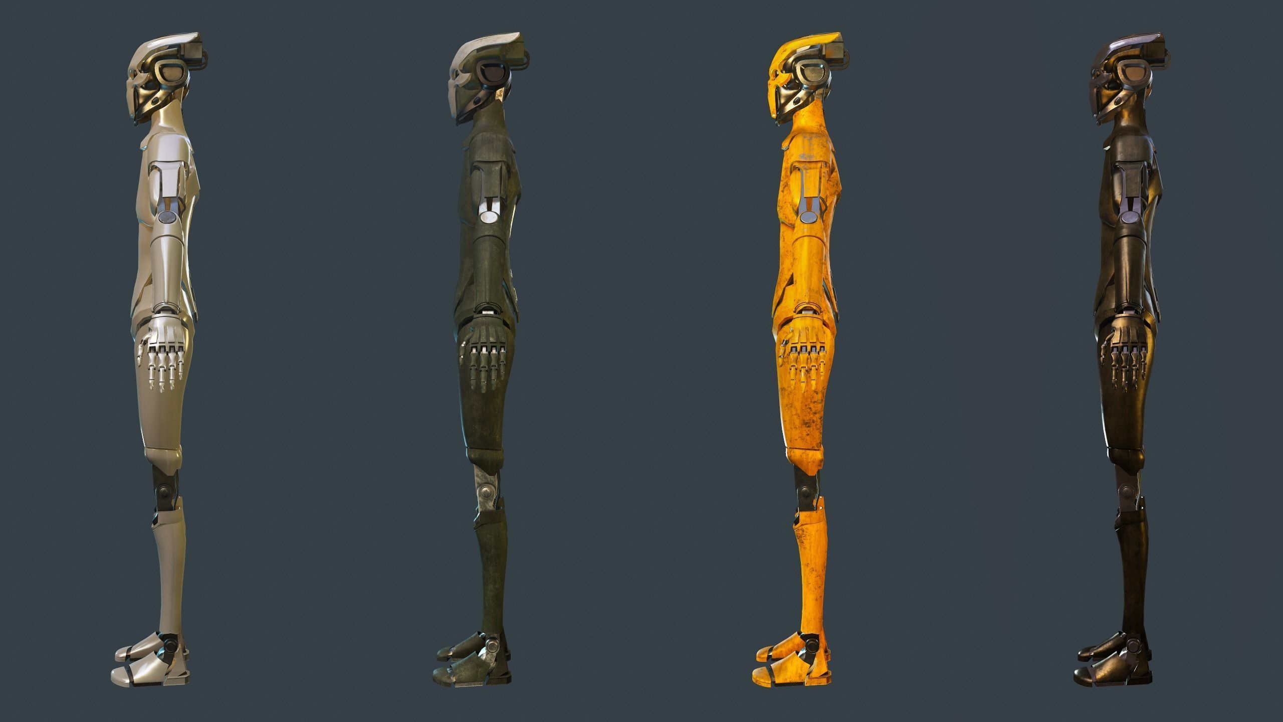Sci-fi military robot Low-poly 3D model_7