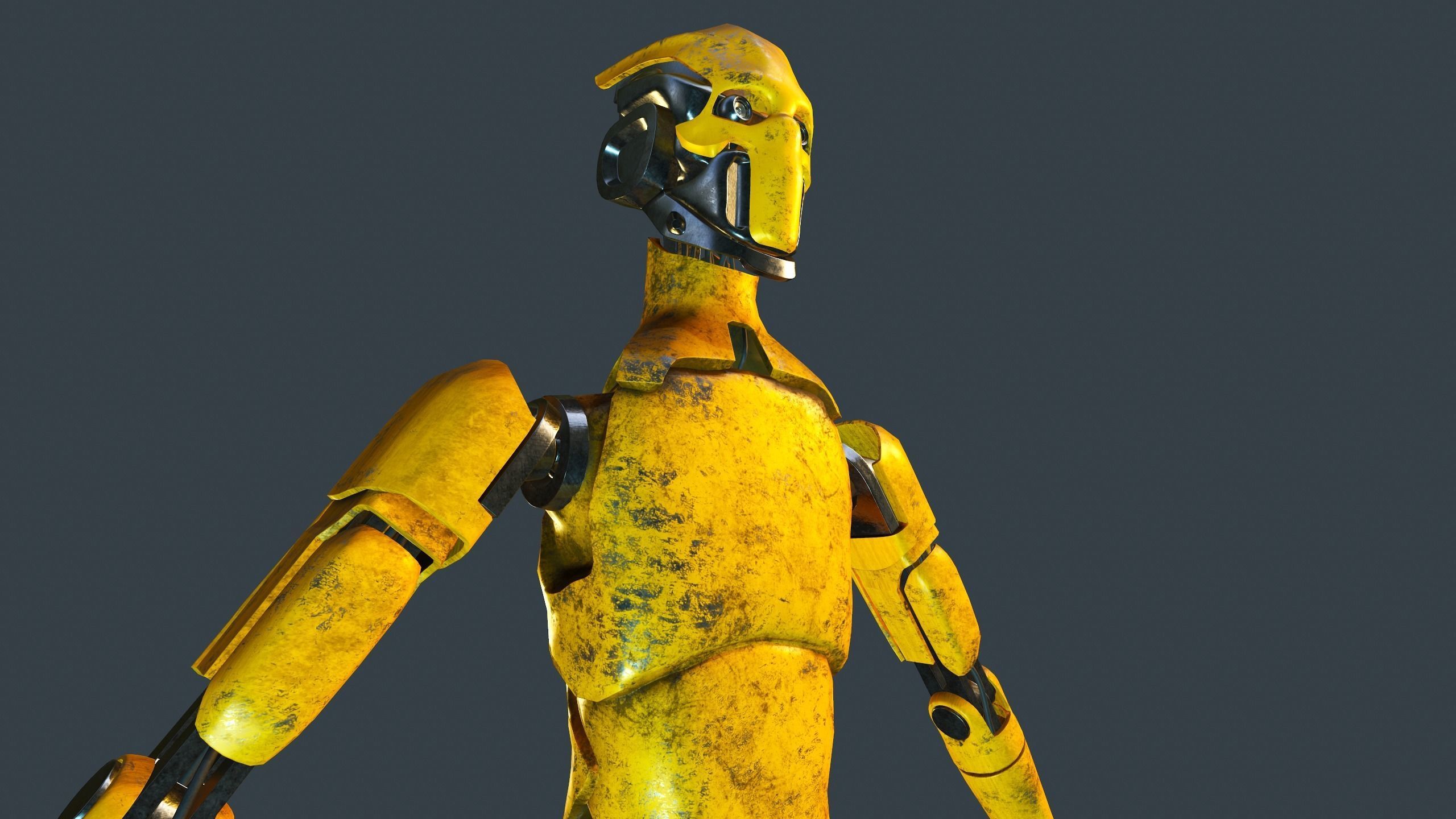 Sci-fi military robot Low-poly 3D model_18