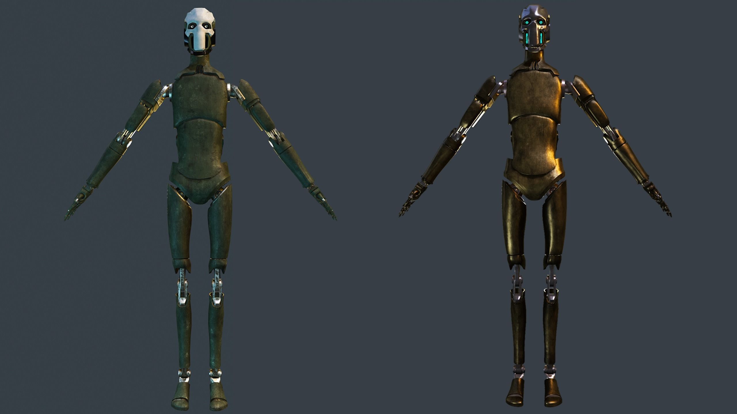 Sci-fi military robot Low-poly 3D model_5