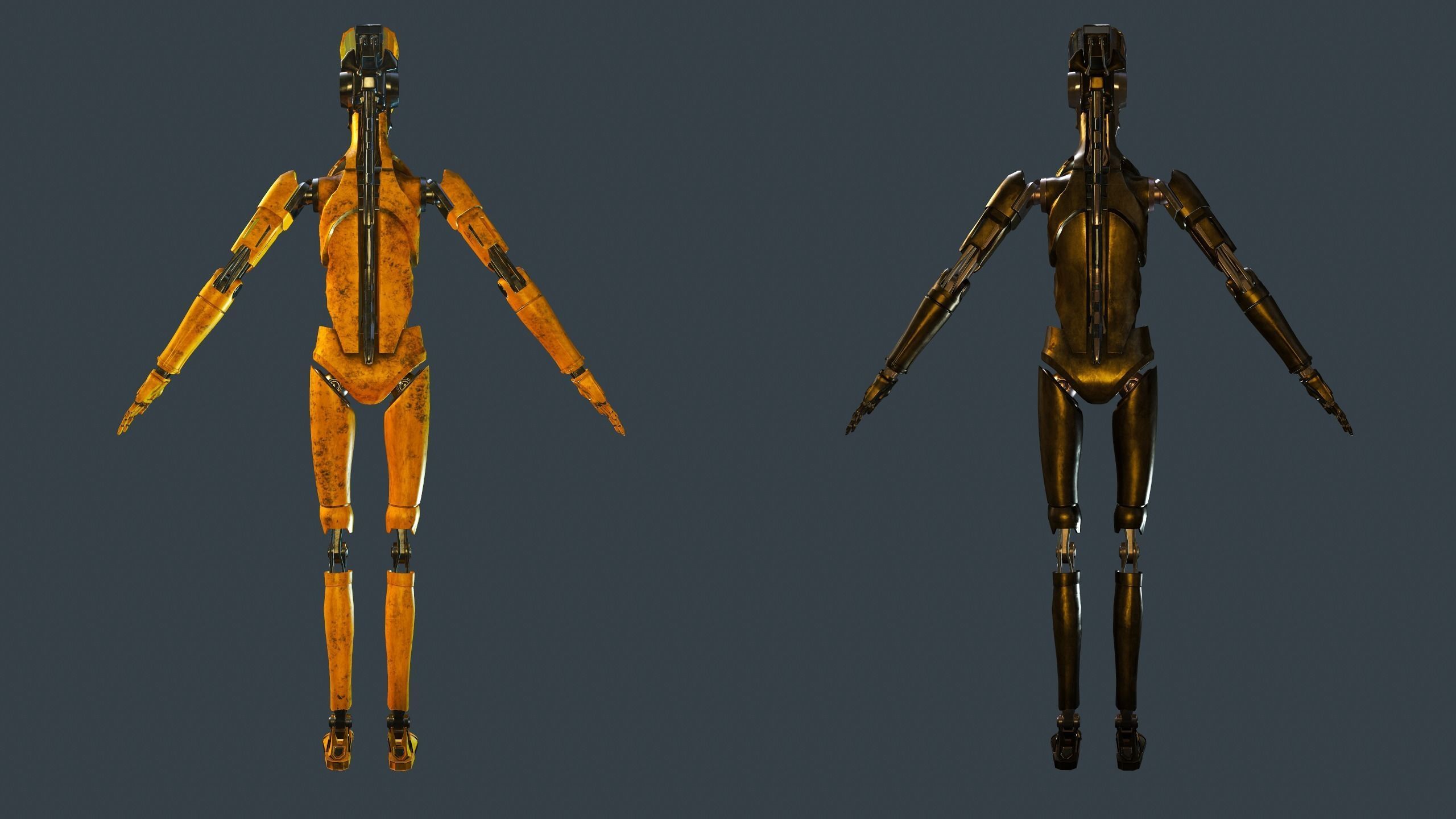Sci-fi military robot Low-poly 3D model_9