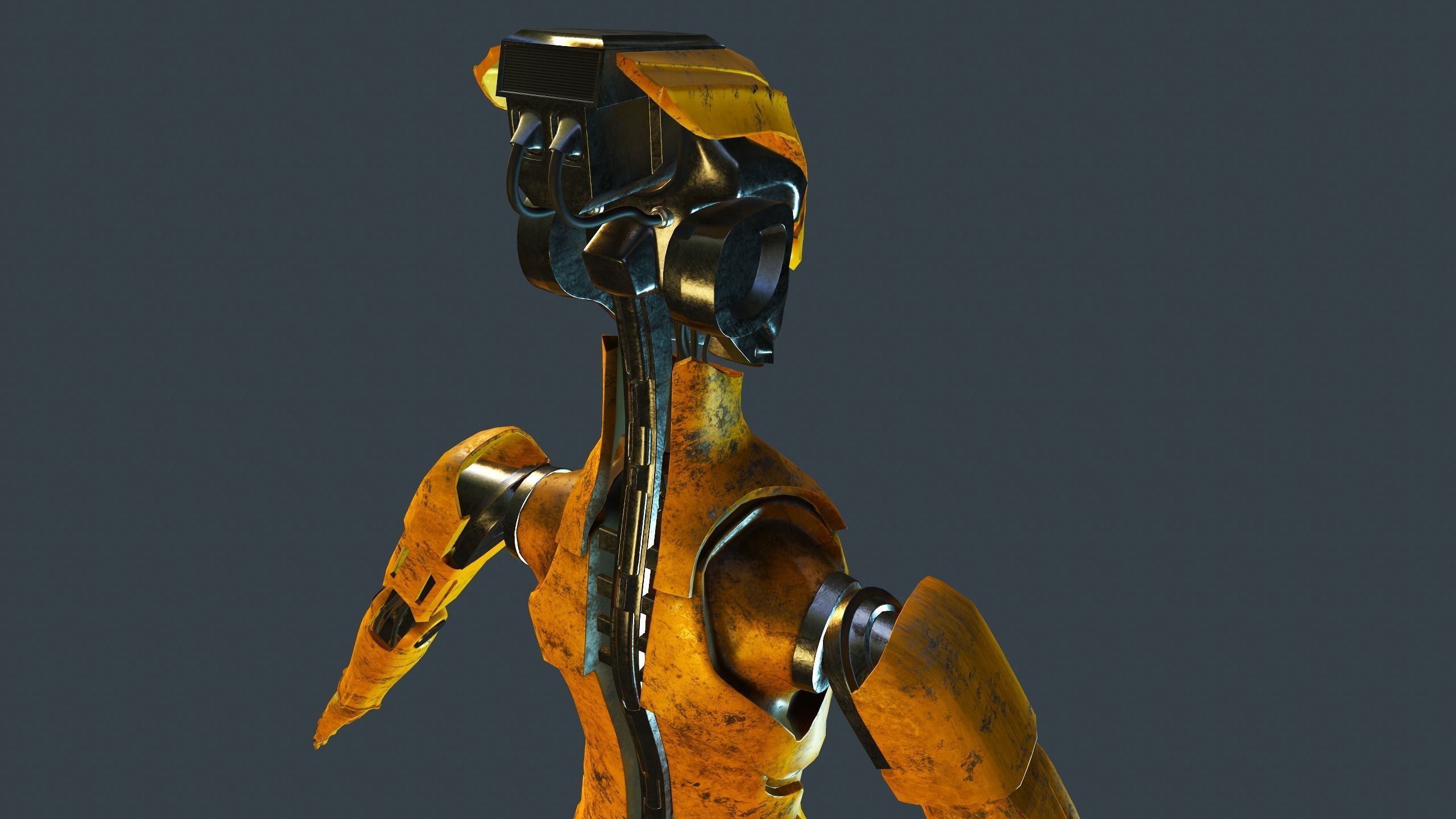 Sci-fi military robot Low-poly 3D model_20