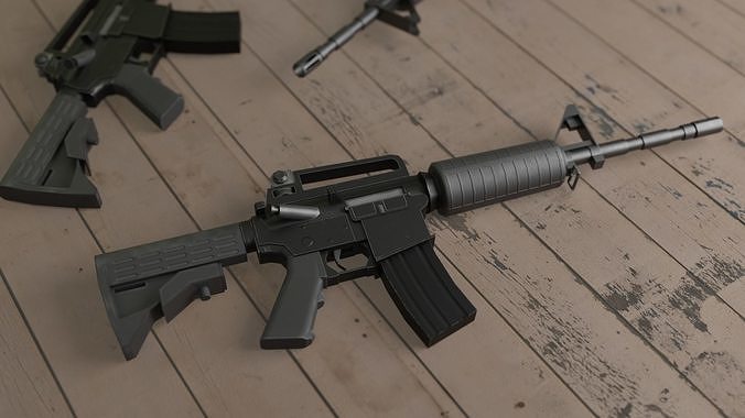 M4a-1 ar - rifle Low-poly 3D model