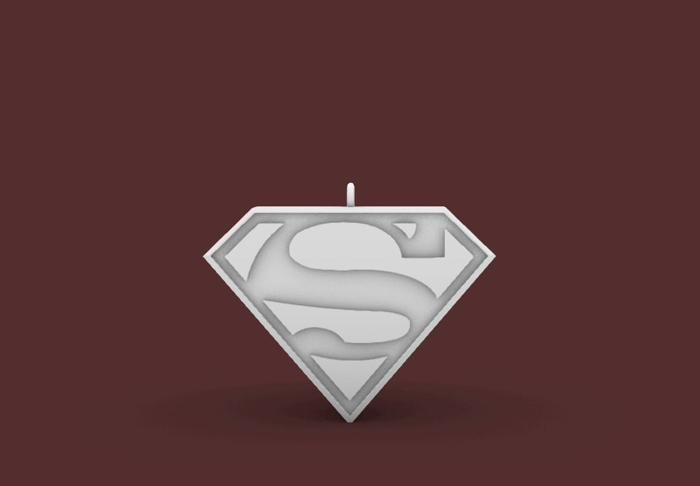 Superman Earring-Pendant 3D print model_1