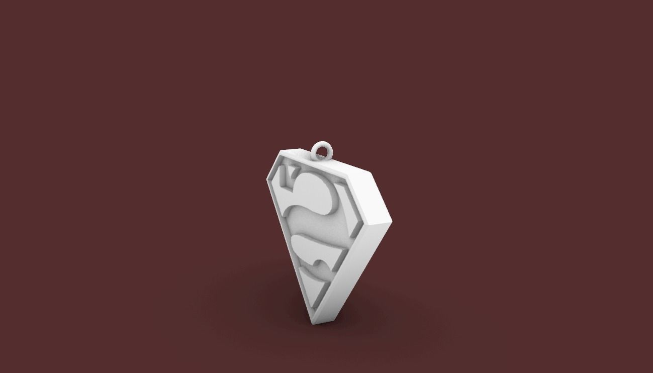 Superman Earring-Pendant 3D print model_2