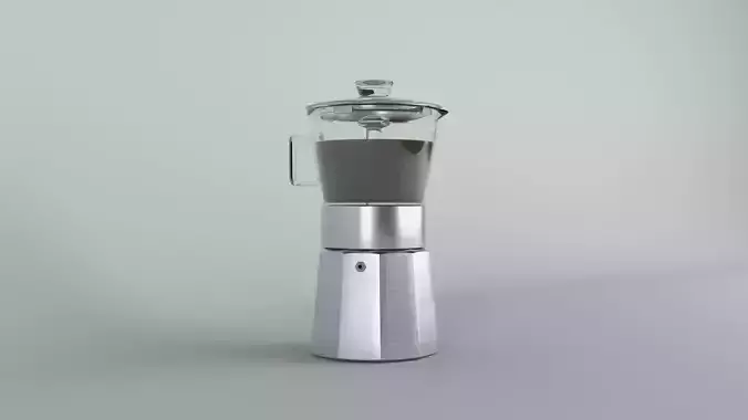 Coffe Maker - Italian style with glass 3D model
