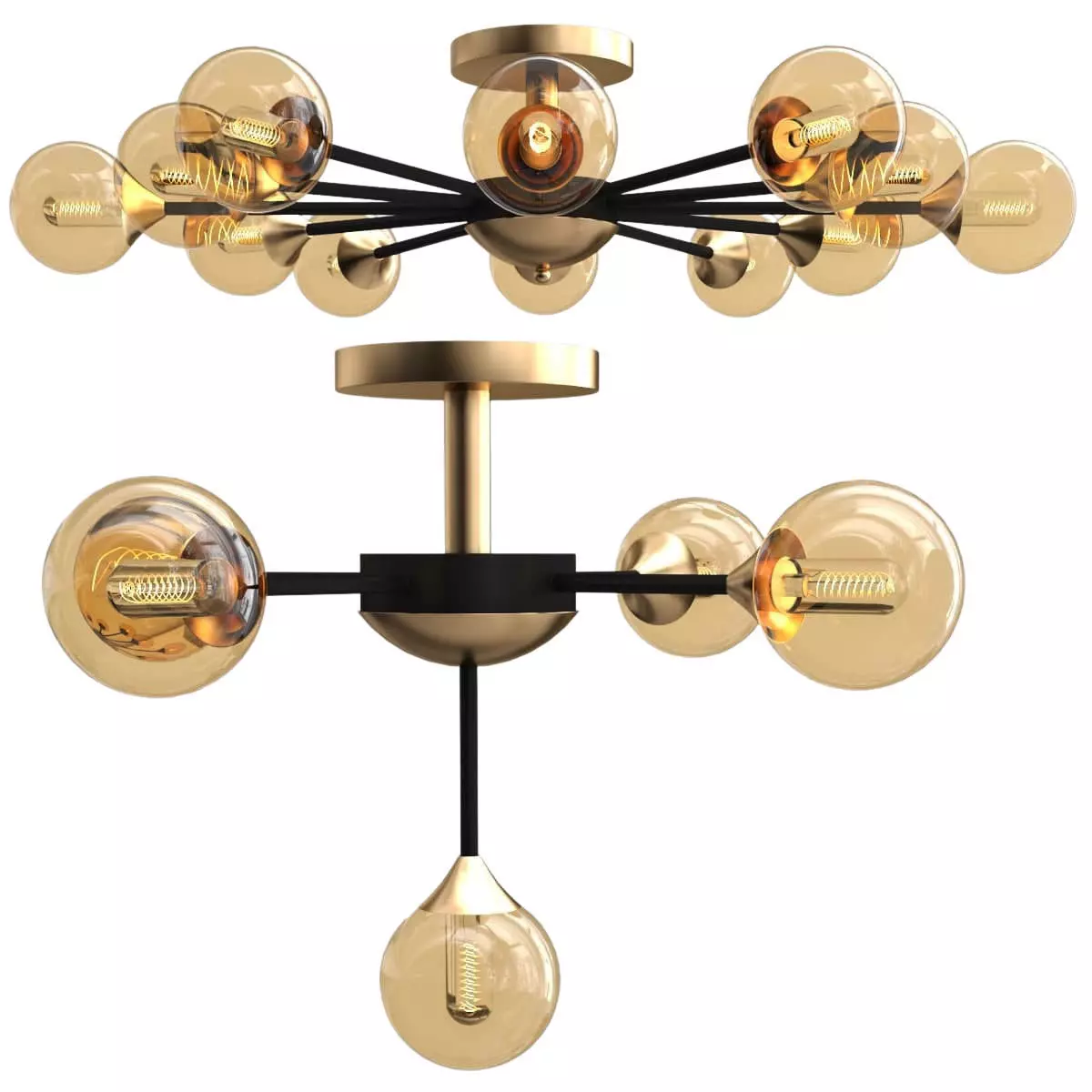 ERNAA modern brass ceiling light 3D model