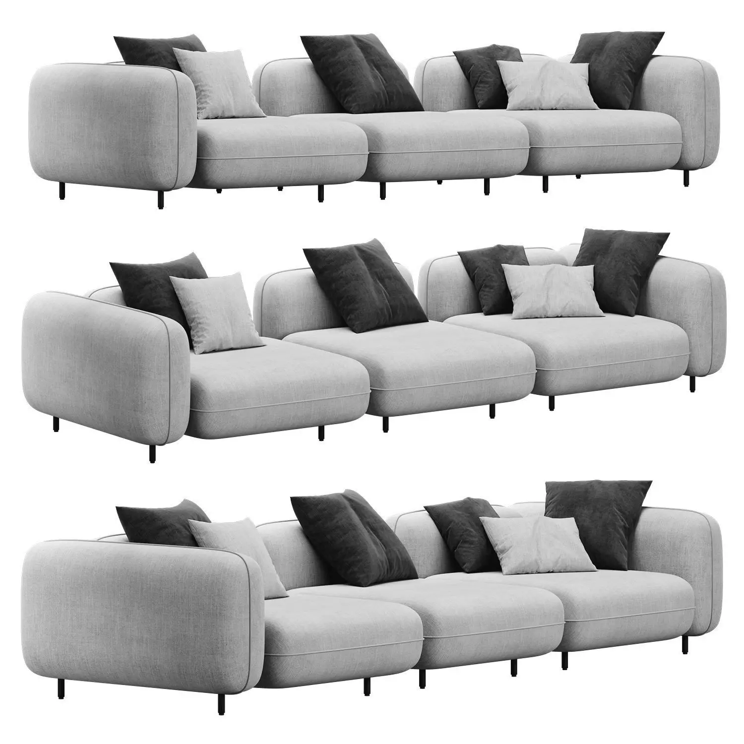 Delavega modular sofa dp1 d2 dp3 3D model_0