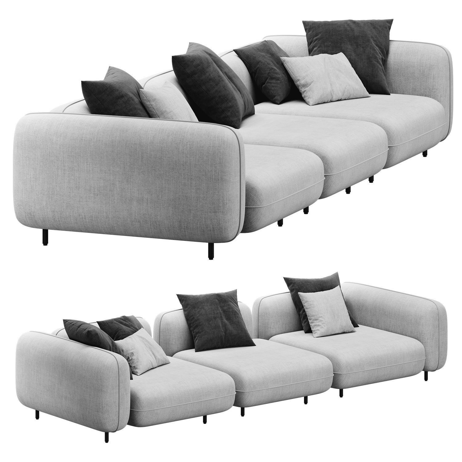Delavega modular sofa dp1 d2 dp3 3D model_1