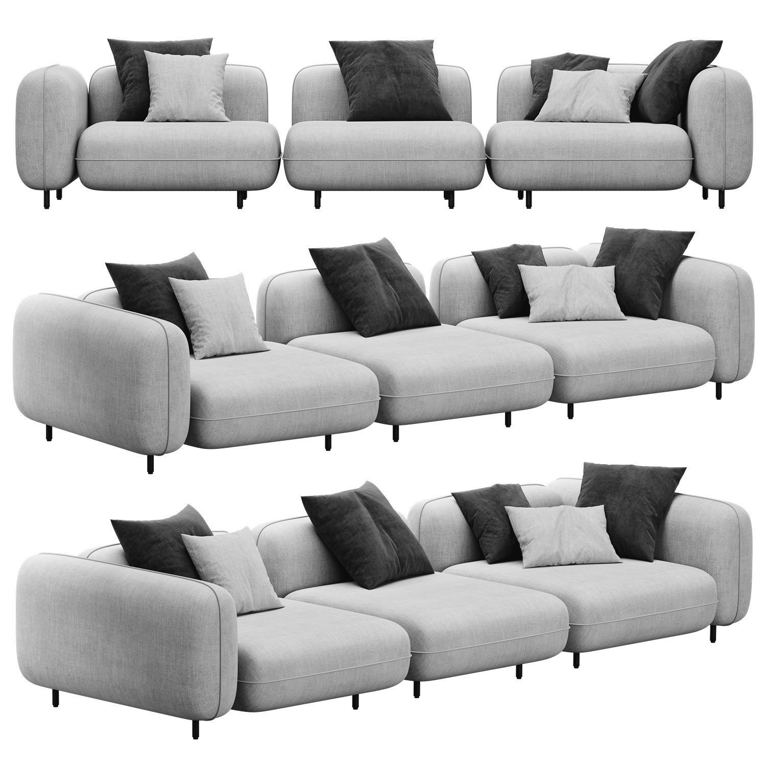 Delavega modular sofa dp1 d2 dp3 3D model_2