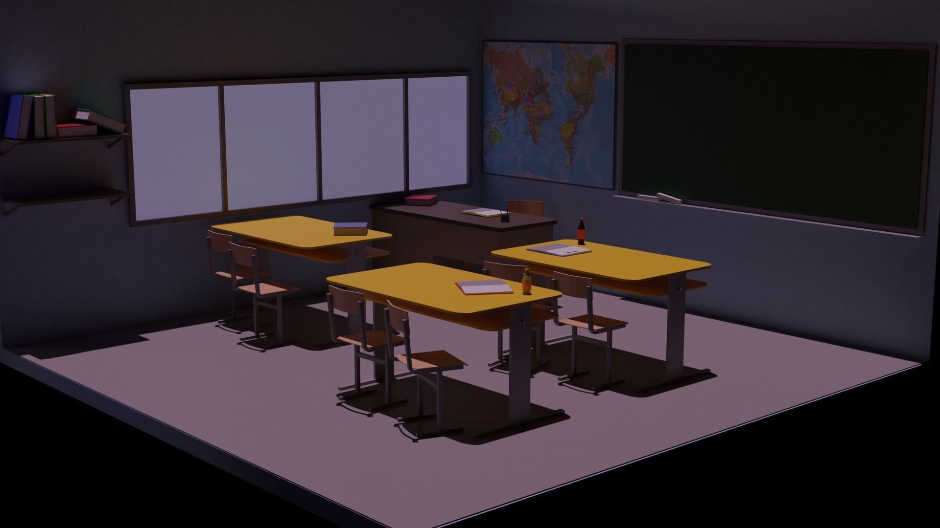 Rooms room with furniture in it 3D model_3