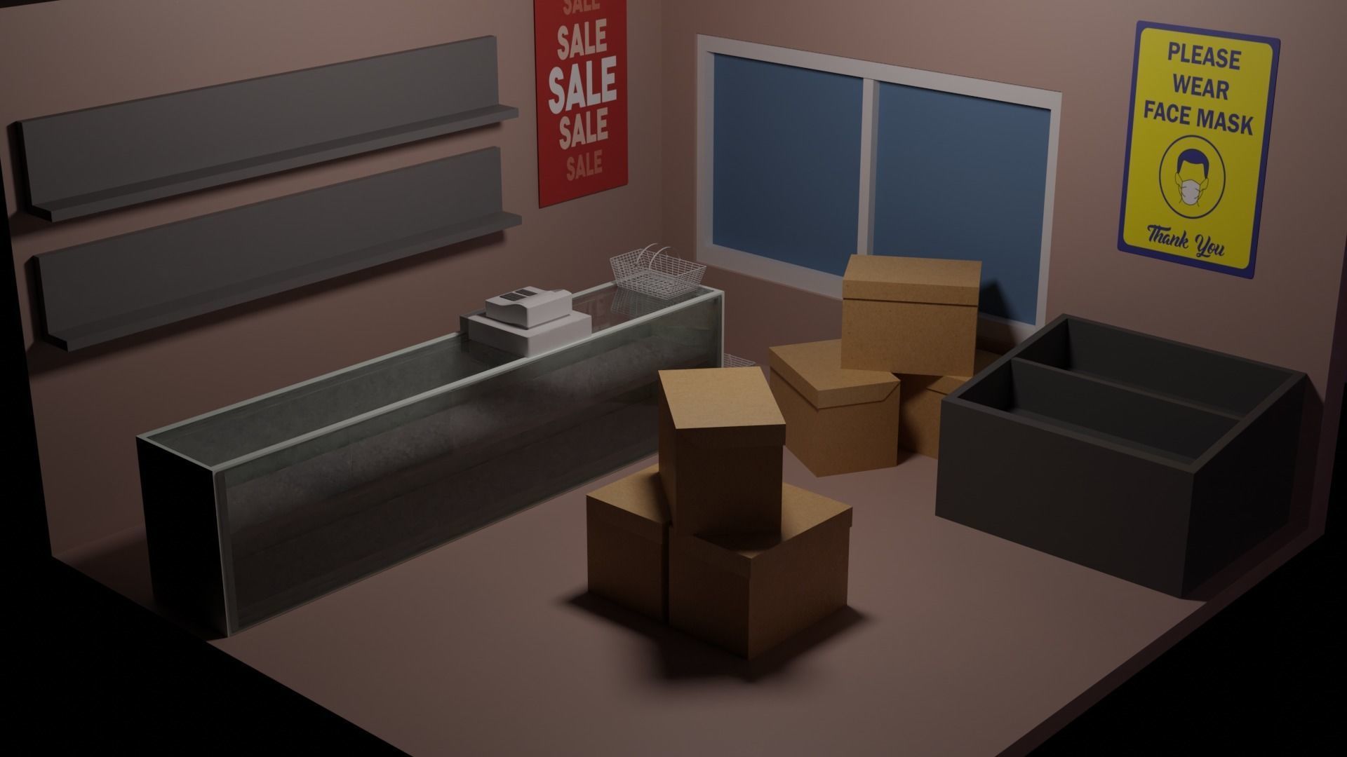 Rooms room with furniture in it 3D model_4
