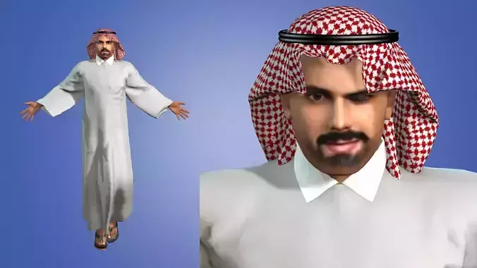 Arab 3D Character Full Rigging model 3D model