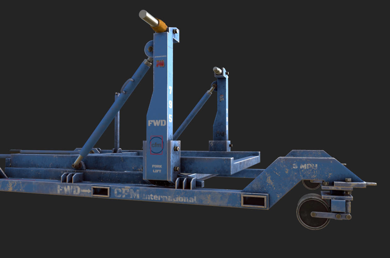 CFM56-7B Engine trailer Low-poly 3D model_3