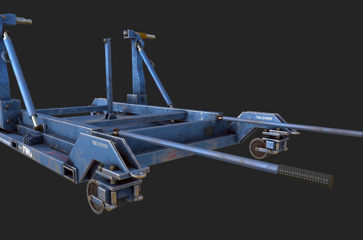 CFM56-7B Engine trailer Low-poly 3D model_4