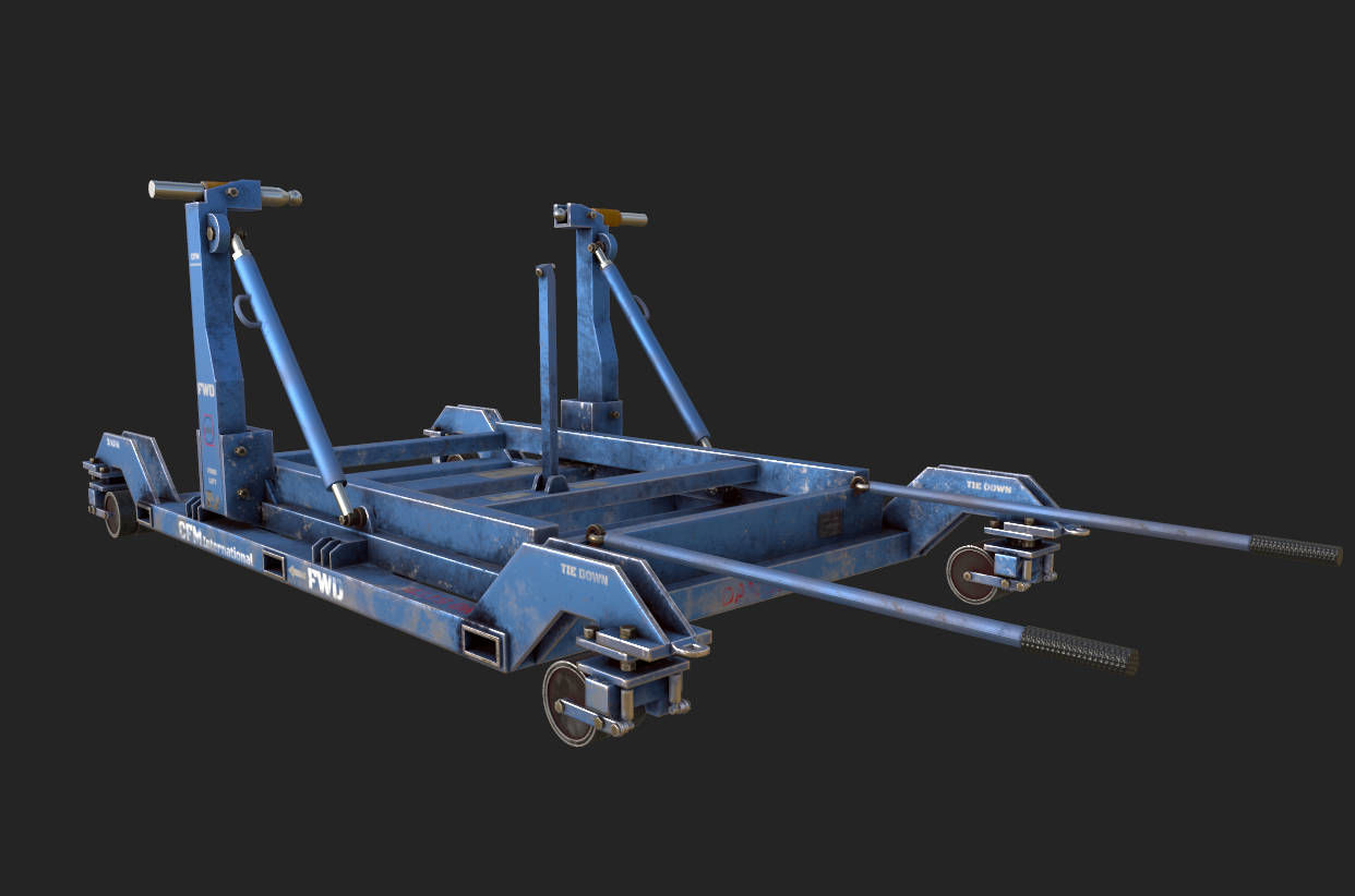 CFM56-7B Engine trailer Low-poly 3D model_5