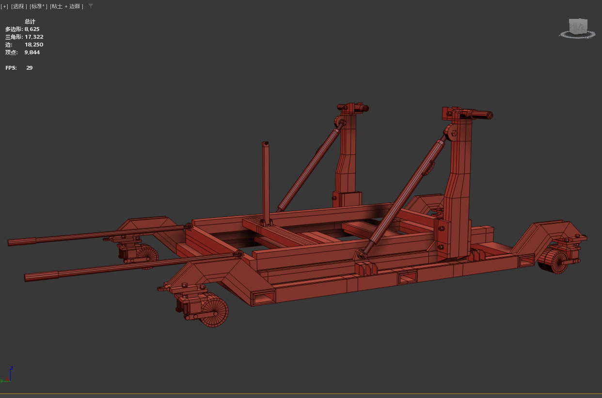 CFM56-7B Engine trailer Low-poly 3D model_10