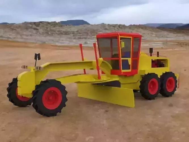 Motoniveladora bulldozer in desert