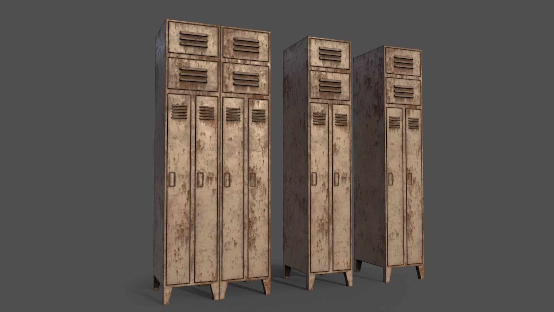 PBR School Gym Locker 1-10 - Mega Pack 3D Model Collection_76